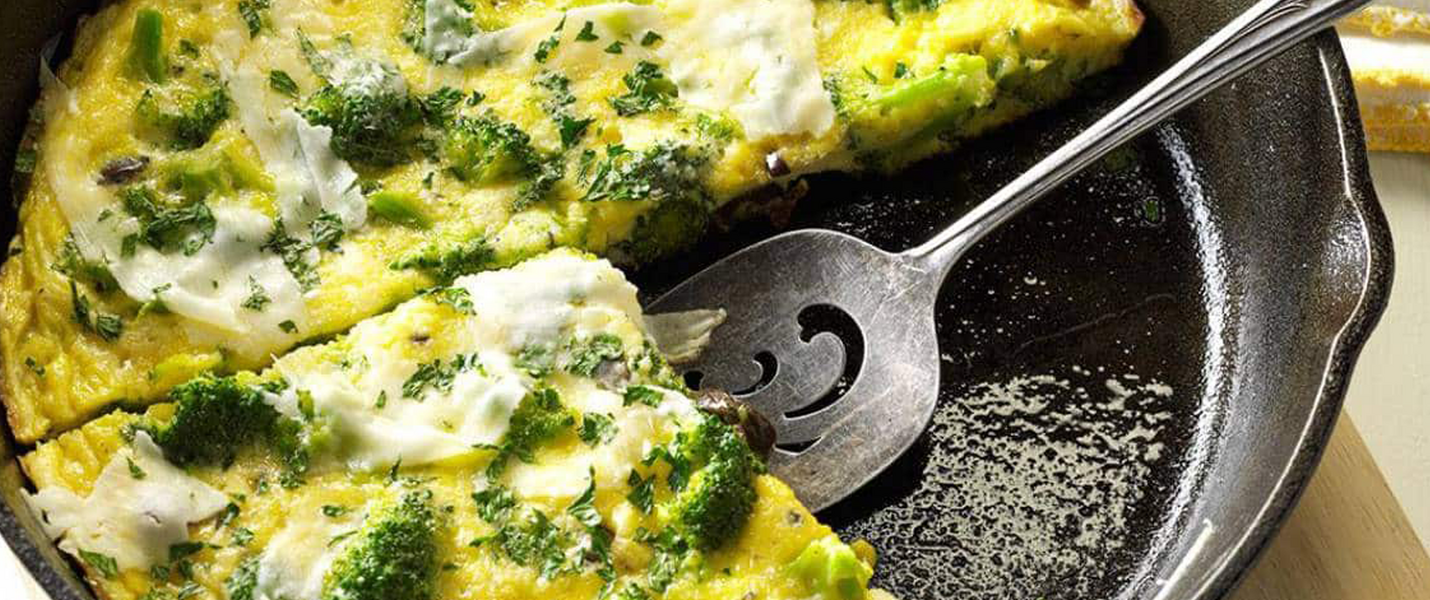 Tortilha de brócolos no forno