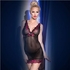 Camisa de Noite e Tanga CR-4211 Preto e Rosa Tamanho M - EX14607