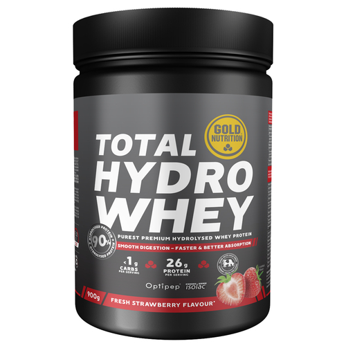 Total Hydro Whey Morango 900g - Goldnutrition - GoldNutrition - 5601607077775