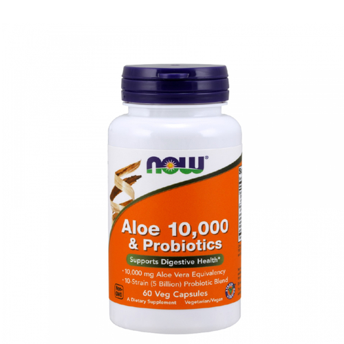 Aloe 10,000 Probiotics - 60 cápsulas - NOW - Now Foods - 733739030290