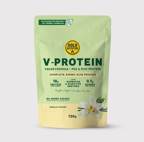 V-Protein Baunilha GoldNutrition - 720G - Proteína de Ervilha e de Arroz - GoldNutrition - 5601607078307