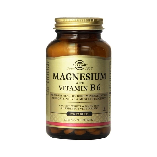 Magnésio com Vitamina B6 250 cáps - Solgar - Solgar - 033984017214