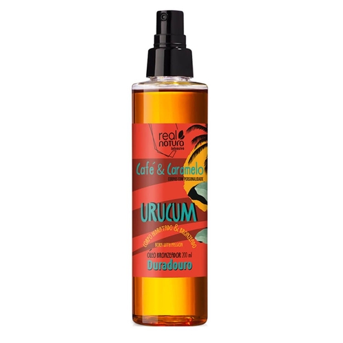 Óleo Bronzeador Urucum Café e Caramelo 200 Ml. Real Natura - Real Natura - 5600493410475