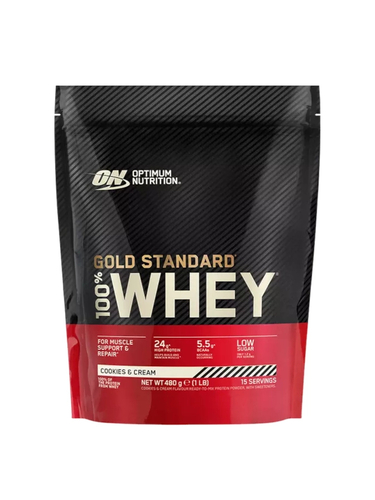 Optimum Nutrition 100% Whey Gold Standard 480g - Cookies and Cream - validade curta 06/2026