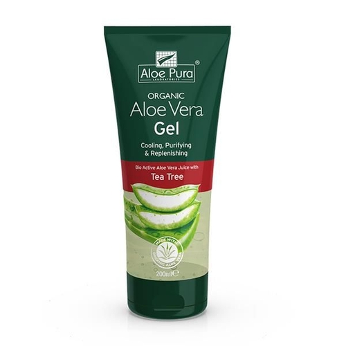 Aloe Pura Organic Aloe Vera Gel with Tea Tree 200ml - Optima - 5029354002640