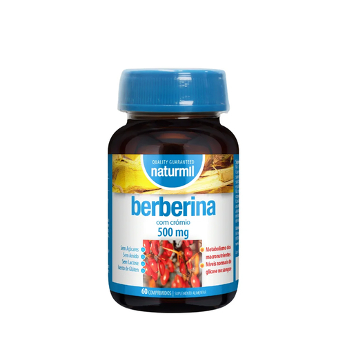 Naturmil - Berberina 500mg com crómio - 60 comprimidos - Naturmil - 5605481209208