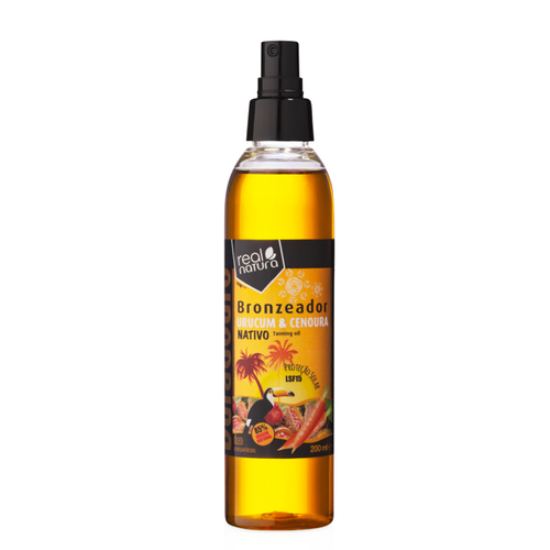 Óleo Bronzeador Urucum e Cenoura LSF15 - 200 Ml. Real Natura - Real Natura - 5600493406393