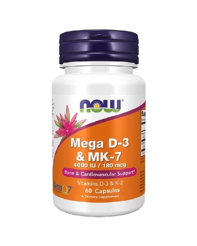 Now Foods Mega D3 4000 IU & MK-7 180 mcg - 60 Capsulas - Now Foods - 733739903846