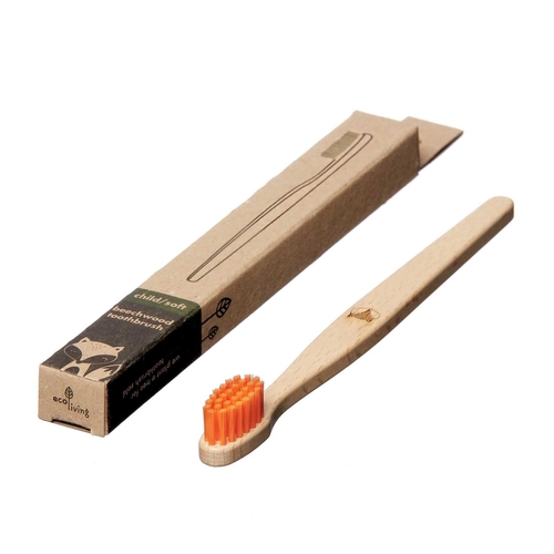 Ecoliving Escova de dentes infantil 100% vegetal - raposa laranja - Ecoliving - 5060636881188