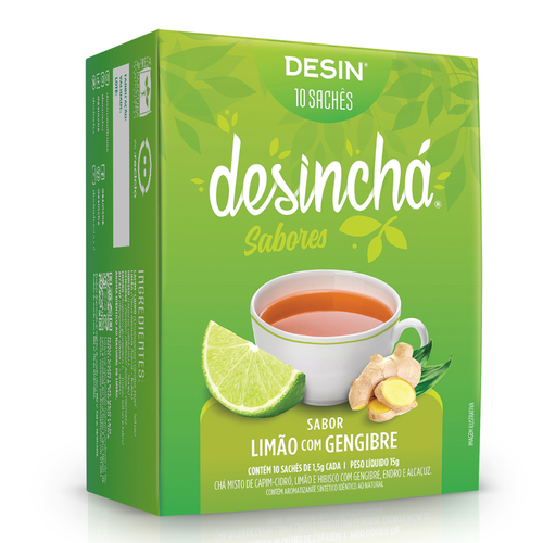 Desinchá Limão com Gengibre 10 Saquetas - Desinchá - 7898684481795
