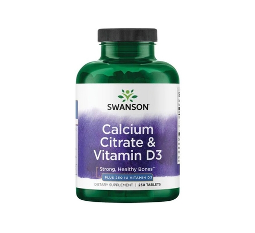 Calcium Citrate & Vitamin D3 250 Comprimidos Swanson - Swanson - 087614018102