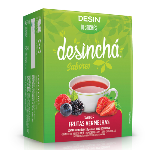 Desinchá Frutos Vermelhos 10 Saquetas - Desinchá - 7898684481818
