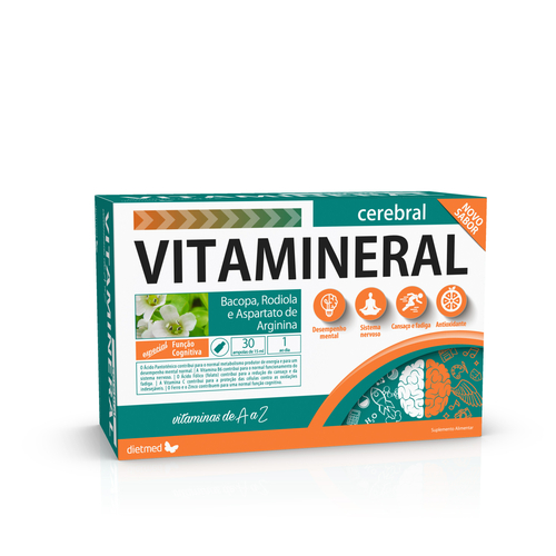 Vitamineral Cerebral 30 ampolas – Dietmed - DietMed - 5605481101502