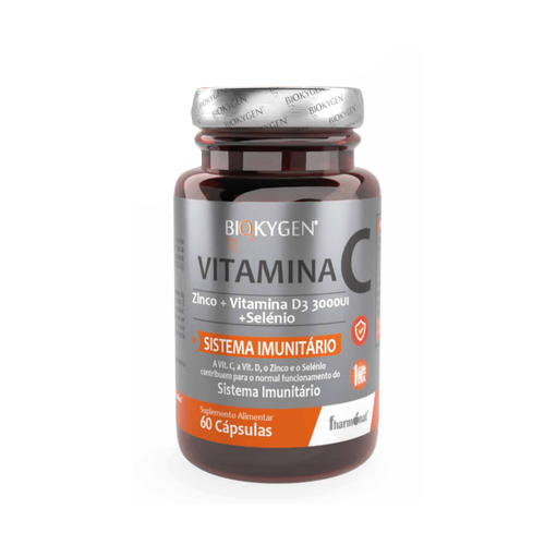 Biokygen Vitamina C - Zinco - Vitamina d3 - Selénio - 60 cápsulas - Fharmonat - 5600315097822