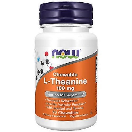L-Theanine 100mg Chewables – 90 comprimidos mastigáveis – Now - Now Foods - 733739001443