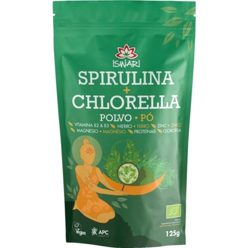 Iswari Spirulina + Clorela Biológicas em Pó 125g - Iswari - 5600317477097
