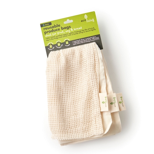 Ecoliving 3 Sacos reutilizáveis para pão e alimentos - Ecoliving - 5060636880037