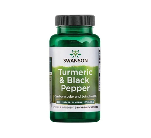 Turmeric & Black Pepper - 60 Cápsulas - Swanson - Swanson - 087614116136