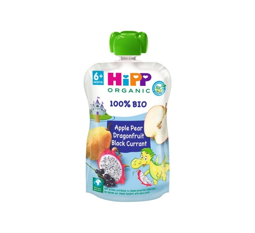 Puré De Maçã, Pêra, Pitaia E Groselha Negra Bio 100 G Hipp