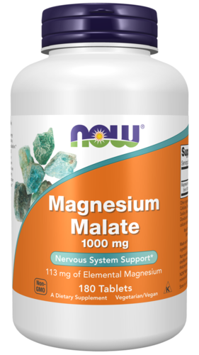 Magnesium Malate 1000mg 180 Comprimidos - NOW - Now Foods - 733739013002