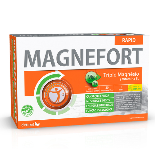 Magnefort Rapid – 30 ampolas sabor a Banana – DietMed - DietMed - 5605481101595