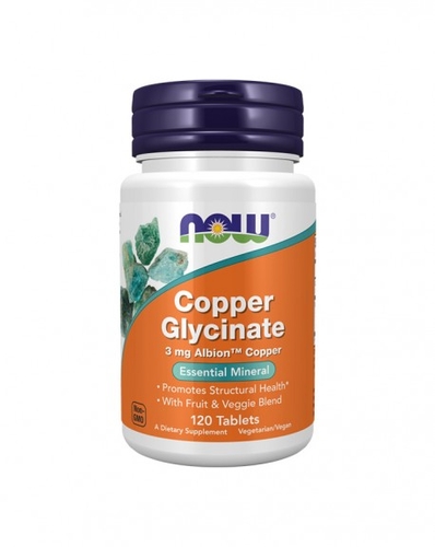 Copper Glycinate – 120 comprimidos – Now