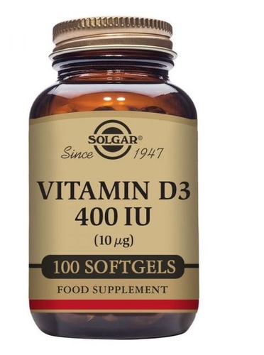Vitamina D3 10 µg (400 UI) 100 cápsulas - Solgar - Solgar - 033984033207