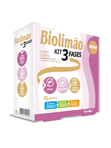 Biolimão Kit 3 Fases 15 Ampolas - Fharmonat - BioLimão - 5600315105022