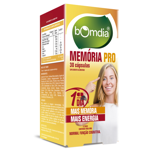 BomDia Memória Pró 30 Cápsulas - BomDia Fharmonat - 5601312102724