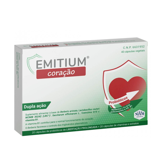 Emitium Coração Dupla Ação 40 Cápsulas - Emitium - 8470001978981