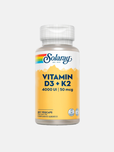 Solaray Vitamin D3 4000 + K2 50mcg – 60 cápsulas - Solaray - 0076280733426