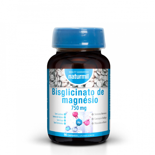 Naturmil - Bisglicinato de Magnésio 750mg 90 comprimidos - Naturmil - 5605481408977