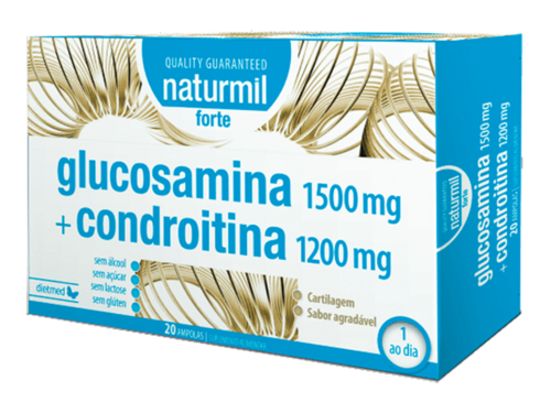 Naturmil - Glucosamina 1500mg  Condroitina 1200mg forte - 20 ampolas - Naturmil - 5605481201240