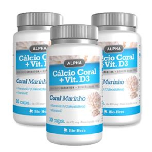 Pack 3 Cálcio Coral  Vit. D3 - Alpha - Alpha - 1176x3