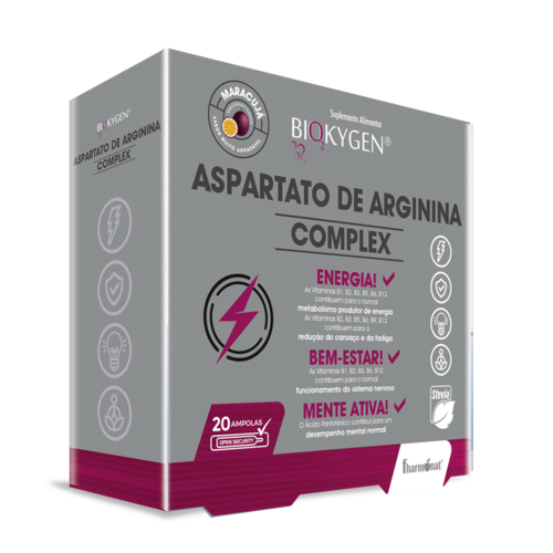 Biokygen Aspartato de Arginina Complex Maracujá  20 ampolas - Fharmonat - 5600315101802