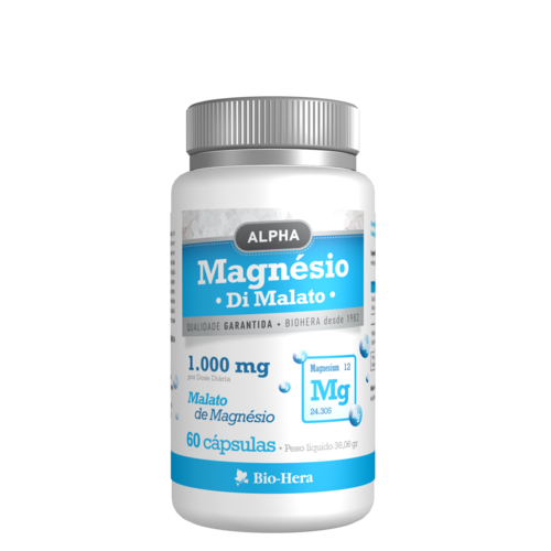 Magnésio Di Malato 60 cápsulas - Alpha - Bio-Hera - 5604514005602