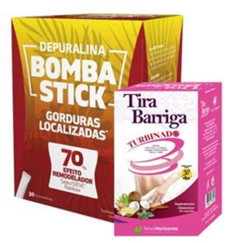 Pack Depuralina Bomba Stick  Tira Barriga Turbinado