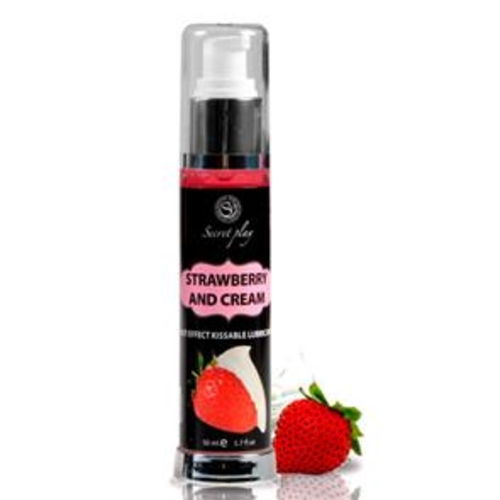 Lubrificante de Efeito Calor com sabor a Morango e Natas 50ml - 8435097835389
