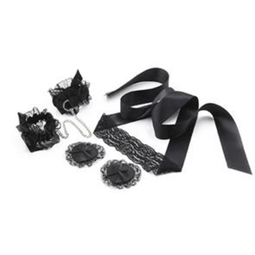 Conjunto de Renda Preta Lace Me Up Crushious - Crushious - 799632355137