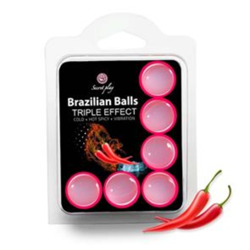 Bolas Lubrificantes Brazialian Balls Efeito Triplo 6 x 4gr - SECRET PLAY - 8435097236995
