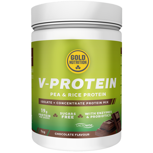 V-Protein Chocolate GoldNutrition - 1 Kg - Proteína de Ervilha - GoldNutrition - 5601607073166