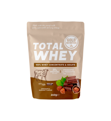 Total Whey Chocolate Avelã GoldNutrition Proteína - 260G