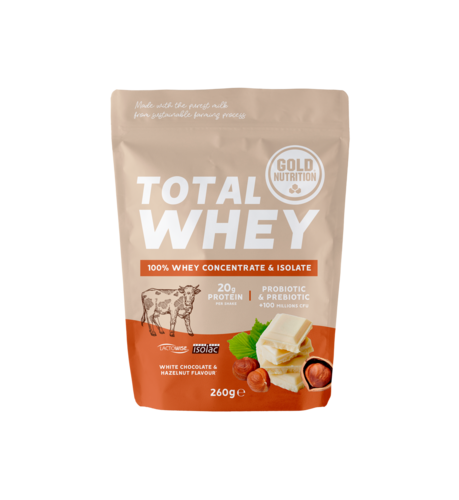 Total Whey Chocolate Branco Avelã GoldNutrition - 260G - GoldNutrition - 5601607073685