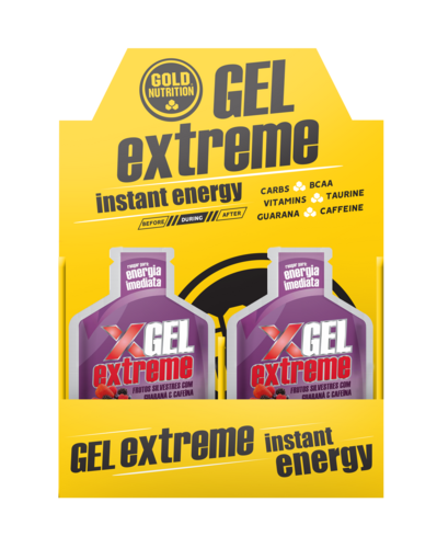 Extreme Gel com Guaraná Frutos - Cx 24 unid. x 40g - GoldNutrition - 5601607070417