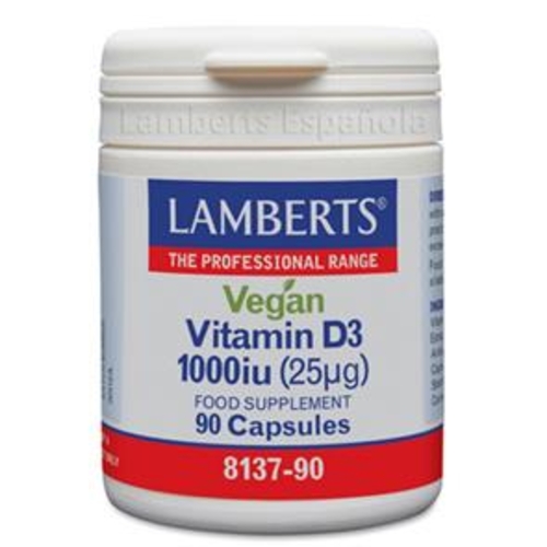 Lamberts D3 Vitamina Vegan 1000 UI 25Ug - Lamberts - 5055148412890