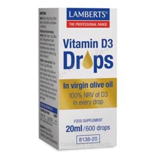 Lamberts Vitamina D3 gotas - 20 ml - Lamberts - 5055148412807