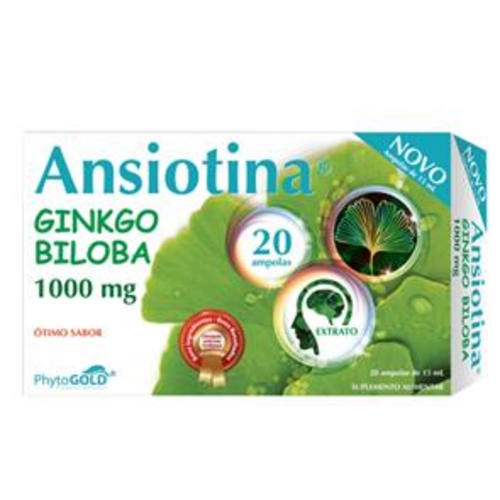 Ansiotina Ginkgo Biloba - 20 ampolas - PhytoGold - 5600299127782